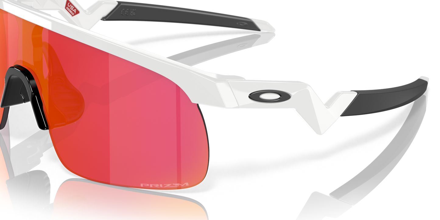 Oakley Sunglass Resistor (Youth Fit) prizm field Lenses,  polished white Frame