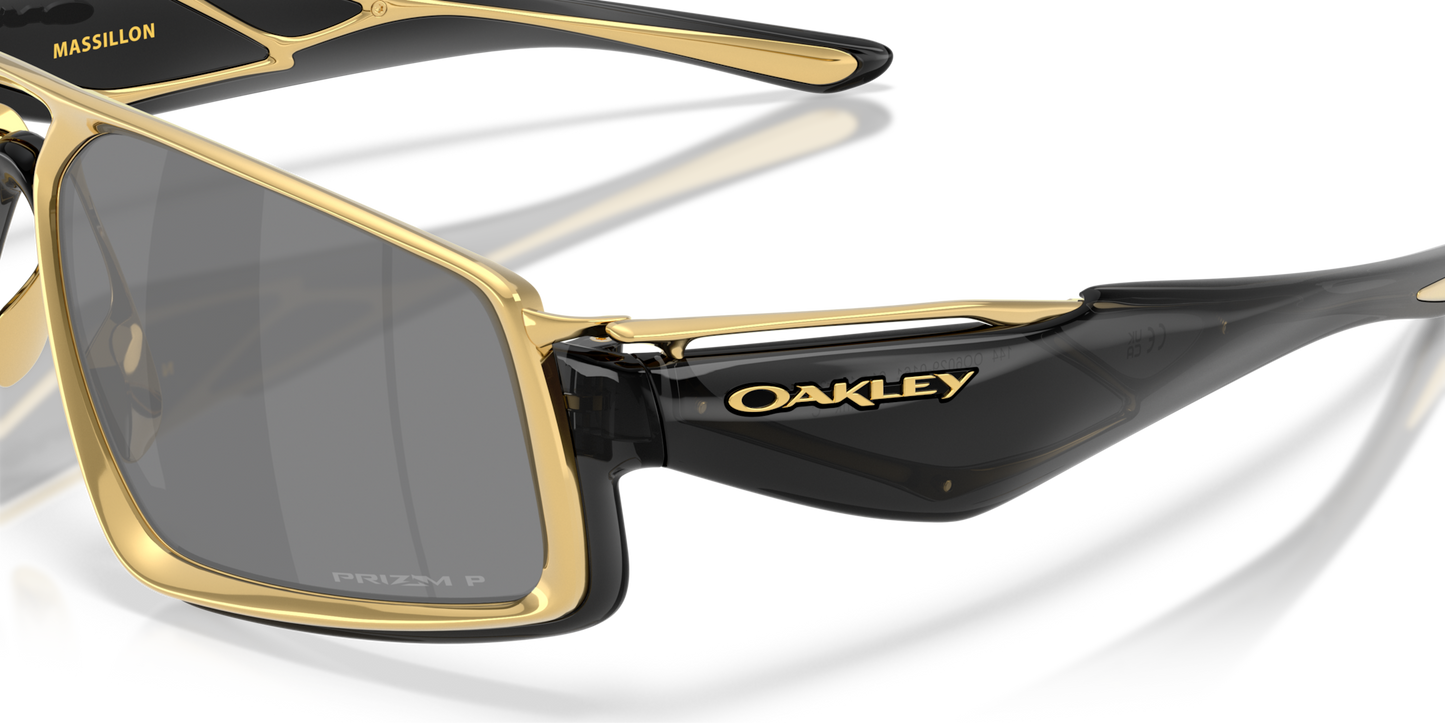 Oakley Sunglass Massillon prizm black polarized Lenses With black ink Frame