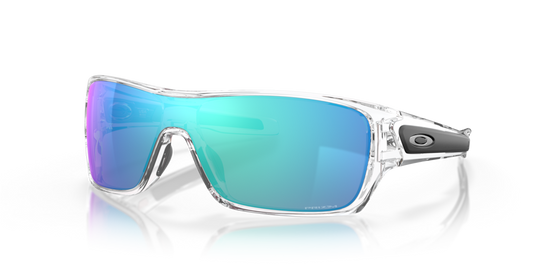 Oakley Sunglass Turbine Rotor prizm sapphire Lenses with polished clear Frame