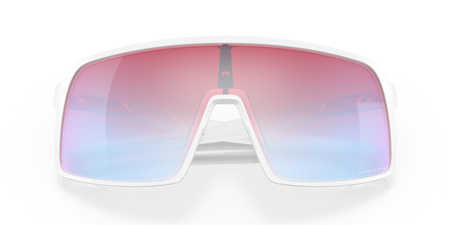 Oakley Sunglass Sutro prizm snow sapphire Lenses with polished white Frame