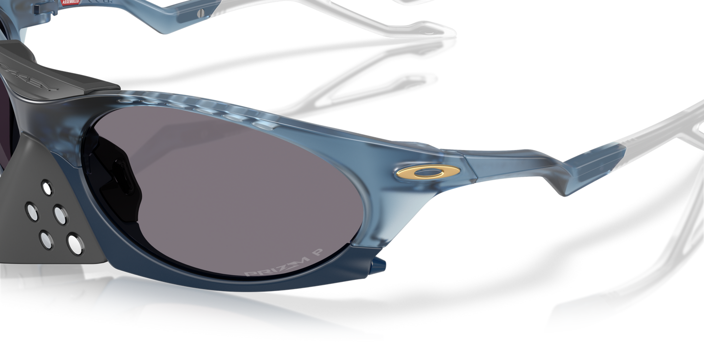 Oakley Sunglass Plantaris Polaris Collection prizm grey polarized Lenses,  matte transparent abyss Frame
