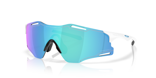 Oakley Sunglass Cybr Zero prizm sapphire Lenses with polished white Frame