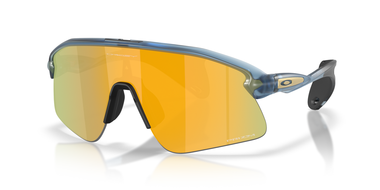 Oakley Sunglass Stunt Devil prizm 24k Lenses with  matte transparent abyss Frame