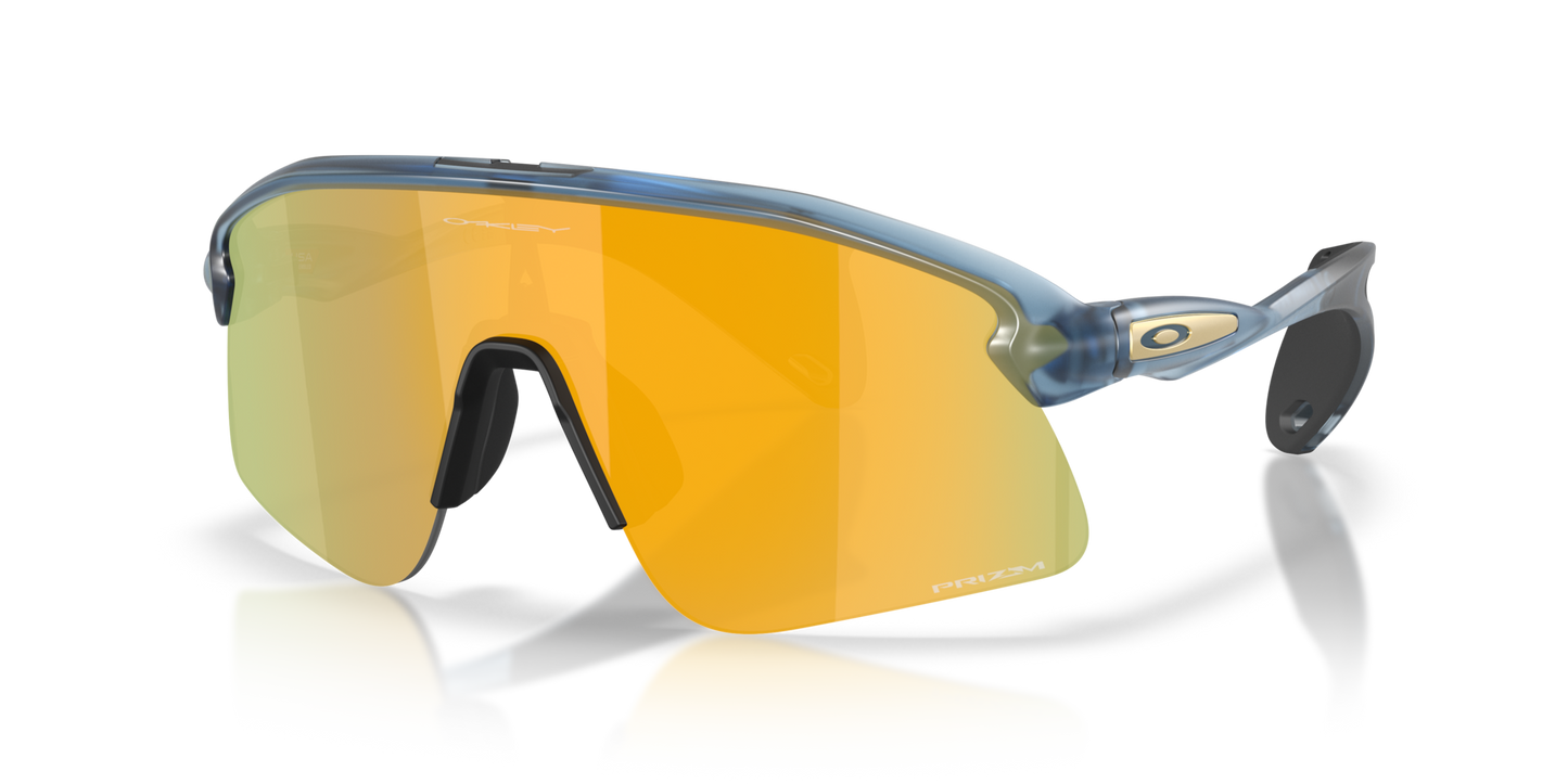 Oakley Sunglass Stunt Devil S prizm 24k Lenses,  matte transparent abyss Frame