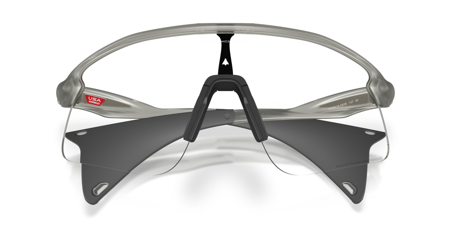 Oakley Sunglass Stunt Devil S clear to black iridium photochromic Lenses with  matte grey ink Frame