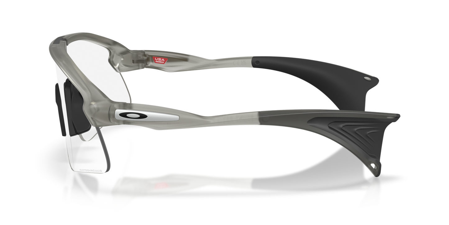 Oakley Sunglass Stunt Devil S clear to black iridium photochromic Lenses with  matte grey ink Frame