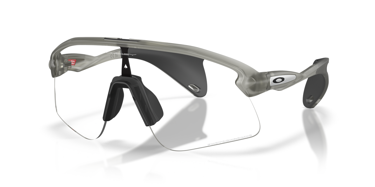 Oakley Sunglass Stunt Devil S clear to black iridium photochromic Lenses with  matte grey ink Frame