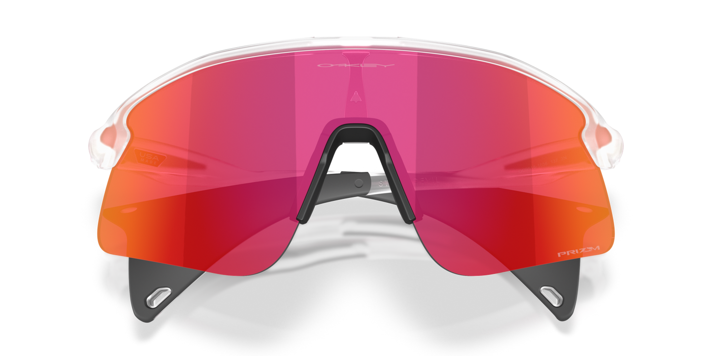 Oakley Sunglass Stunt Devil S prizm field Lenses,  matte clear Frame