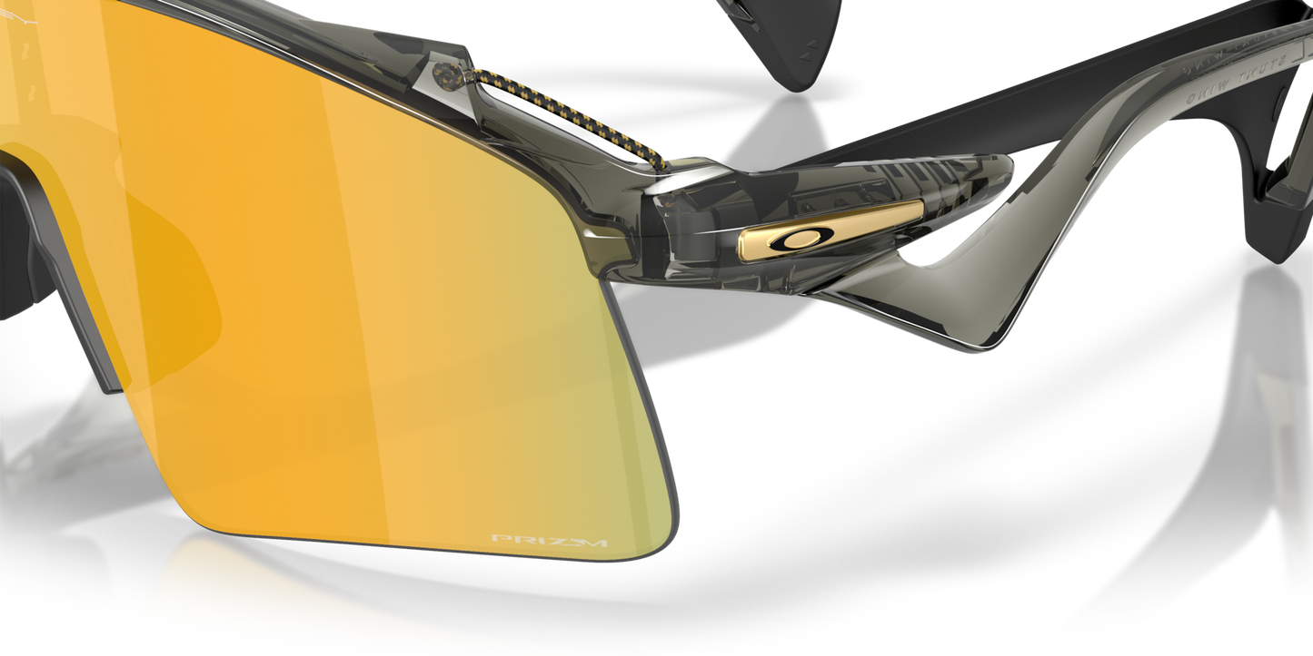 Oakley Sunglass Stunt Wing prizm 24k Lenses with grey smoke Frame