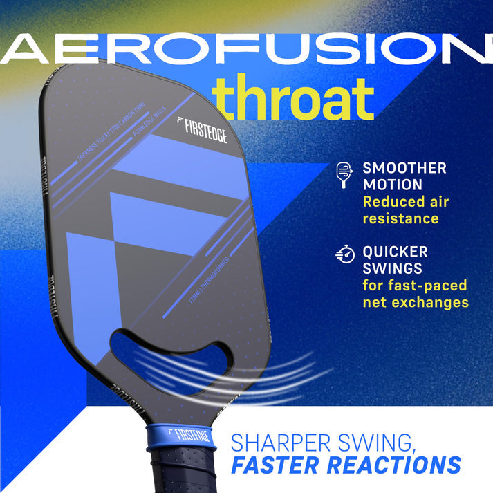 FirstEdge AeroFusion Japanese Toray T700 Carbon Fibre Edgeless Premium Thermoformed Pickleball Paddle (With Cover)