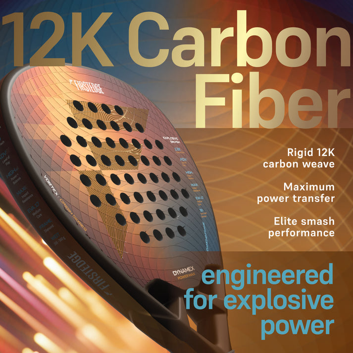 FirstEdge Dynamex 12K Carbon Fibre Padel Racket
