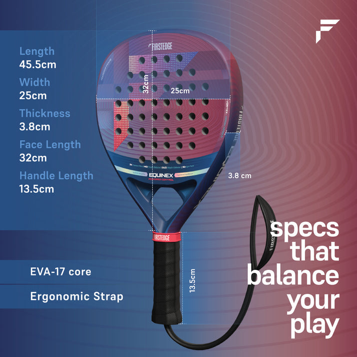 FirstEdge Equinex 3K Carbon Fibre Padel Racket