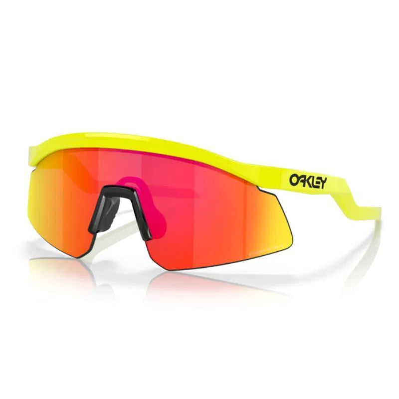 Oakley Hydra Sunglasses 0OO9229-0537, Prizm Ruby Lenses, Tennis Ball Yellow Frame
