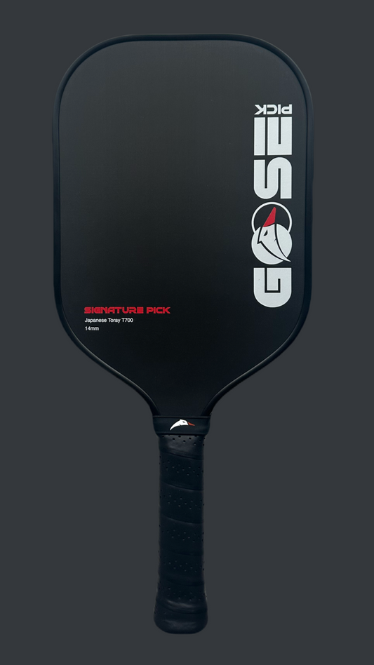 GOSE Signature Pick 14mm | Thermoformed | Toray T700 Raw Carbon Fibre Surface | Advanced Pickleball Paddle | High Power Output
