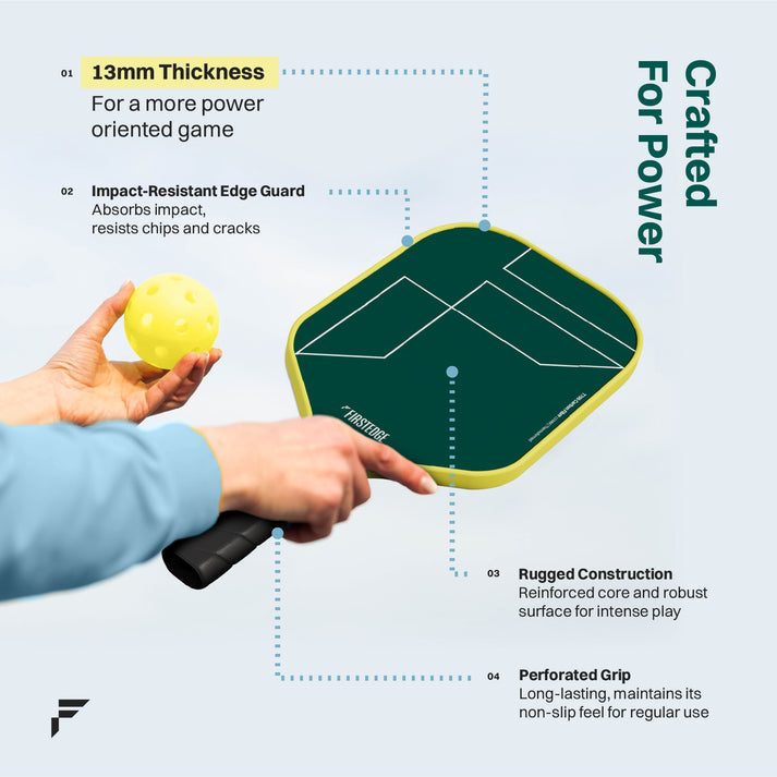 FirstEdge Maxstrike Japanese Toray T700 Carbon Fibre Pickleball Paddle (With Cover)