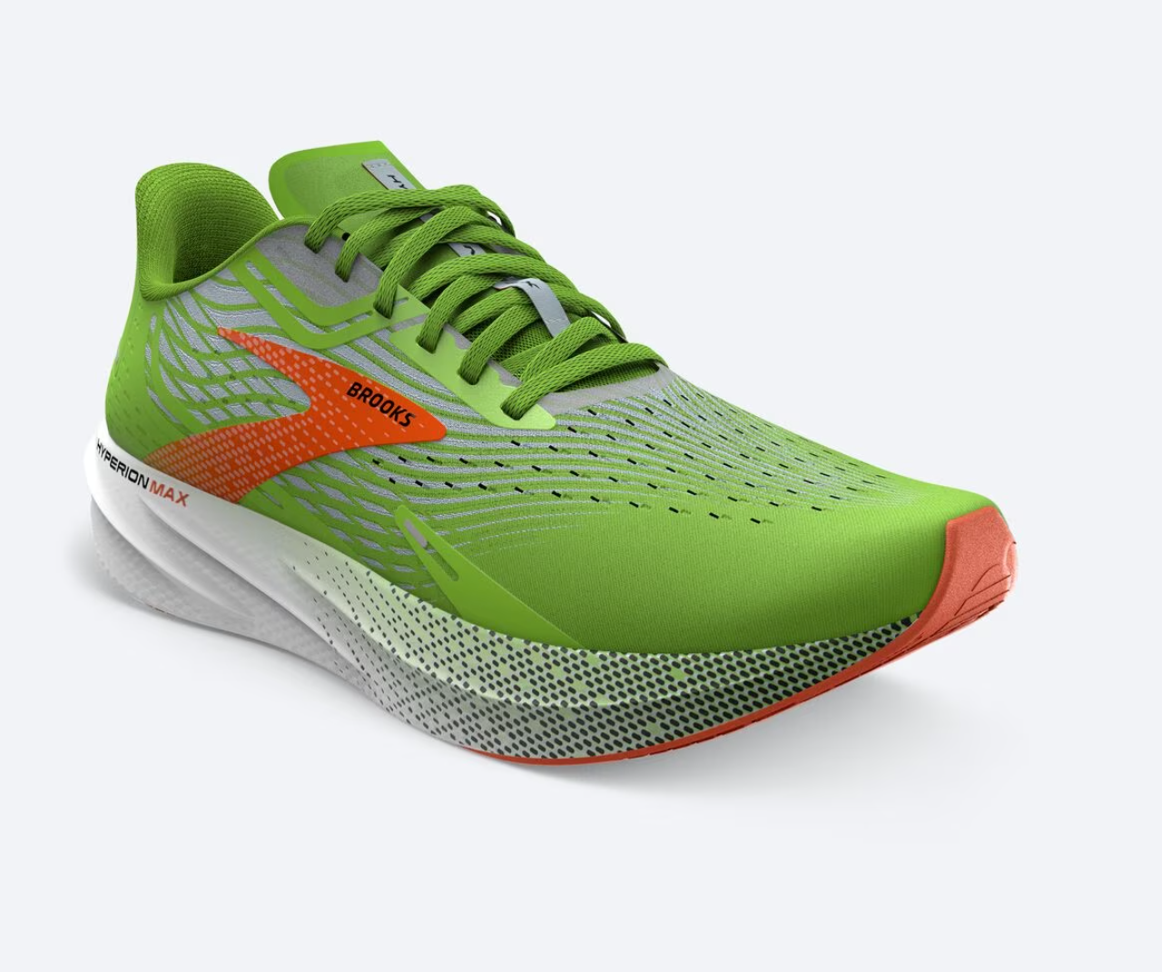 Brooks Hyperion Max - Road Running Shoes for Men GREEN GECKO/RED ORANGE/WHITE