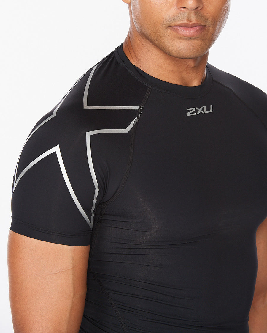 2xu Core Compression Short Sleeve-Black/Silver