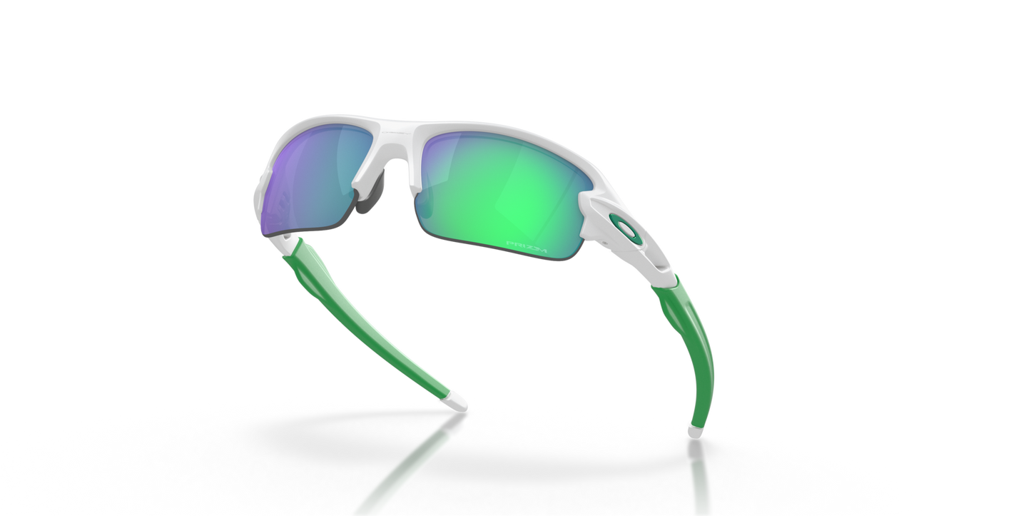 Oakley Sunglass Flak® XXS (Youth Fit) prizm jade Lenses,  matte white Frame