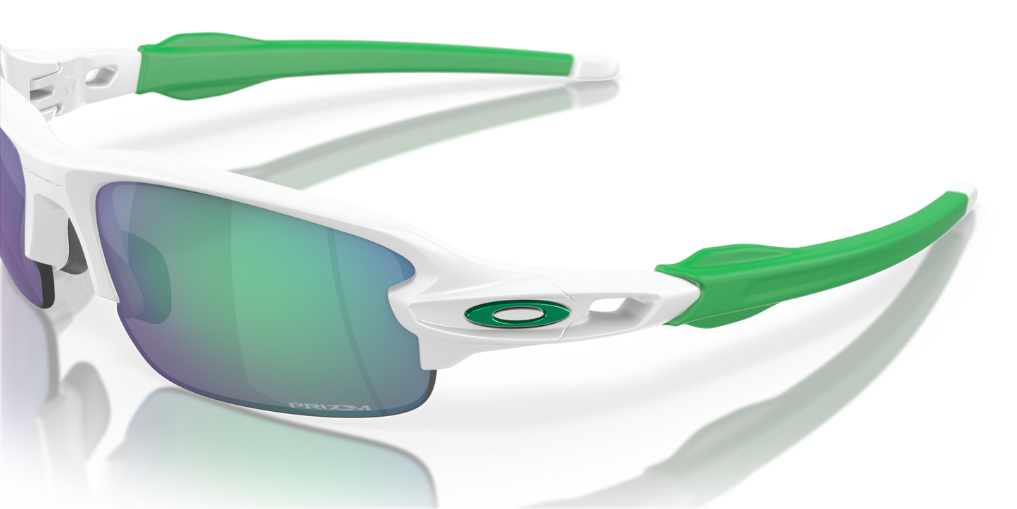 Oakley Sunglass Flak® XXS (Youth Fit) prizm jade Lenses,  matte white Frame