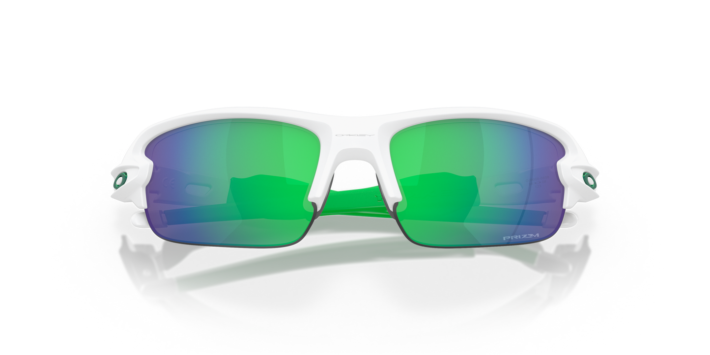 Oakley Sunglass Flak® XXS (Youth Fit) prizm jade Lenses,  matte white Frame