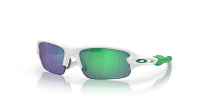 Oakley Sunglass Flak® XXS (Youth Fit) prizm jade Lenses,  matte white Frame