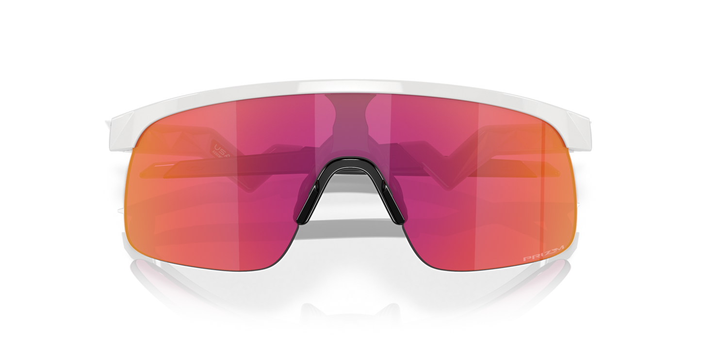 Oakley Sunglass Resistor (Youth Fit) prizm field Lenses,  polished white Frame