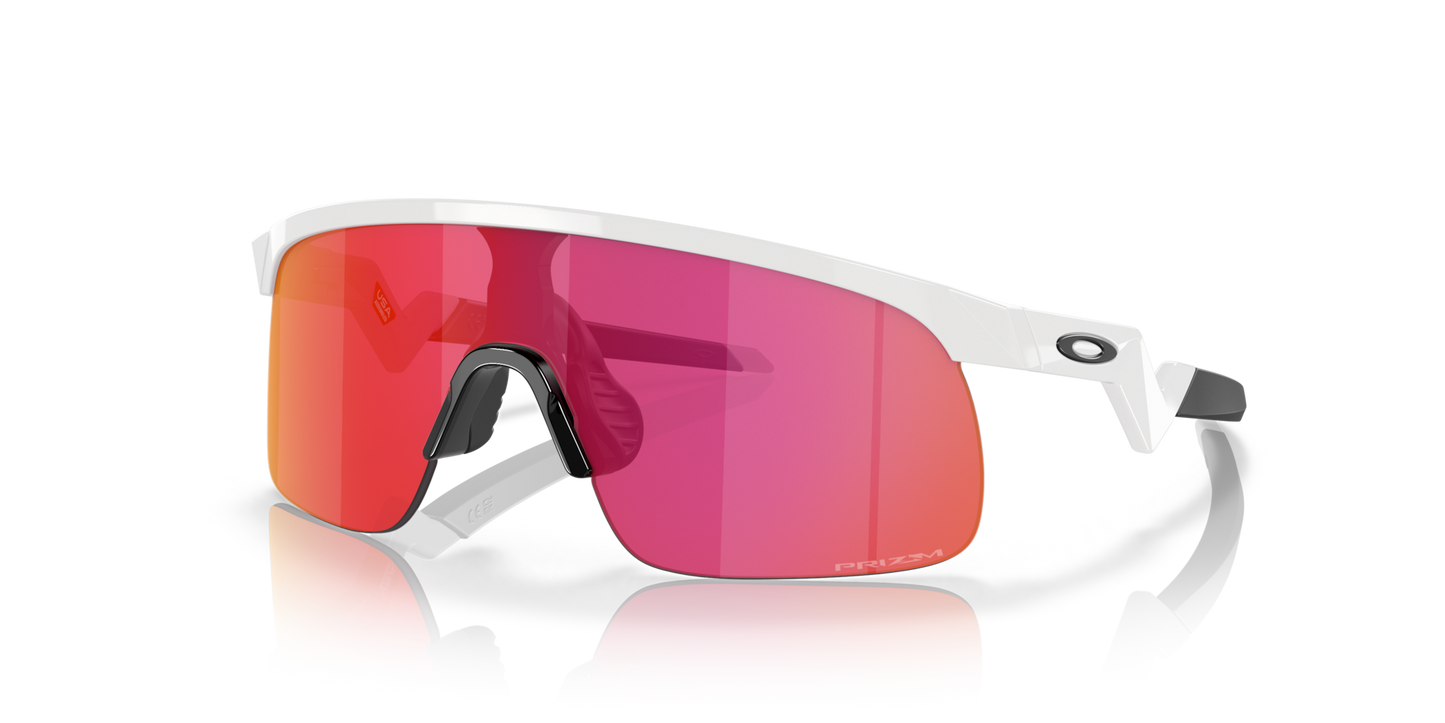 Oakley Sunglass Resistor (Youth Fit) prizm field Lenses,  polished white Frame