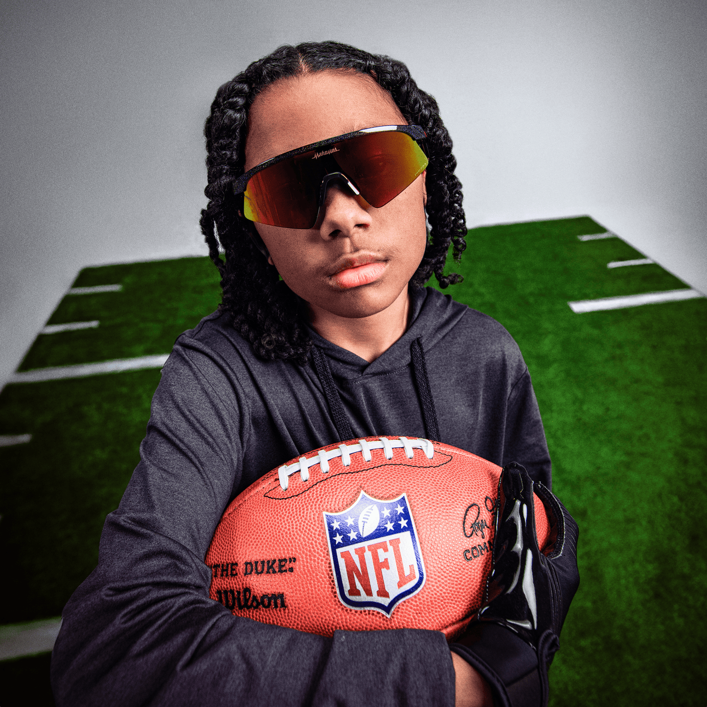 Oakley Sunglass Resistor Sweep  Patrick Mahomes II Collection prizm ruby Lenses,  dark galaxy Frame