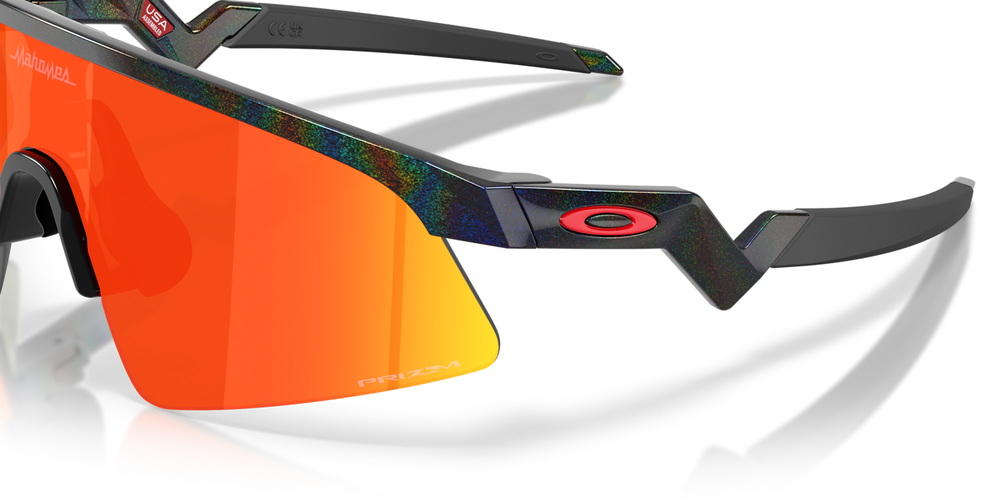 Oakley Sunglass Resistor Sweep® (Youth Fit) Patrick Mahomes II Collection  prizm ruby Lenses With dark galaxy Frame