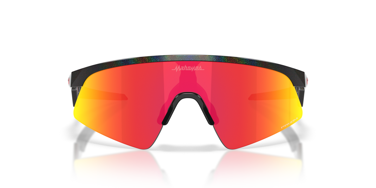 Oakley Sunglass Resistor Sweep® (Youth Fit) Patrick Mahomes II Collection  prizm ruby Lenses With dark galaxy Frame
