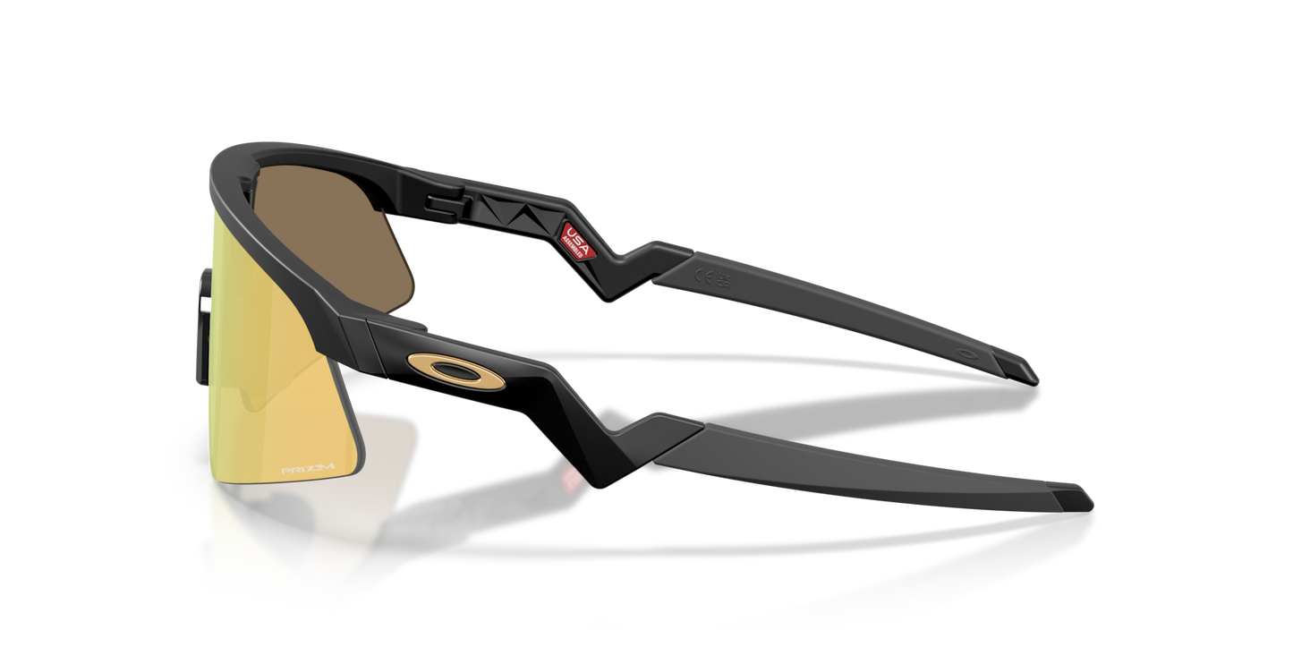 Oakley Sunglass esistor Sweep Matte Black Prizm 24k Lenses With matte black Frame