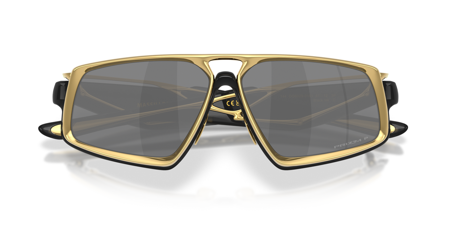 Oakley Sunglass Massillon prizm black polarized Lenses With black ink Frame