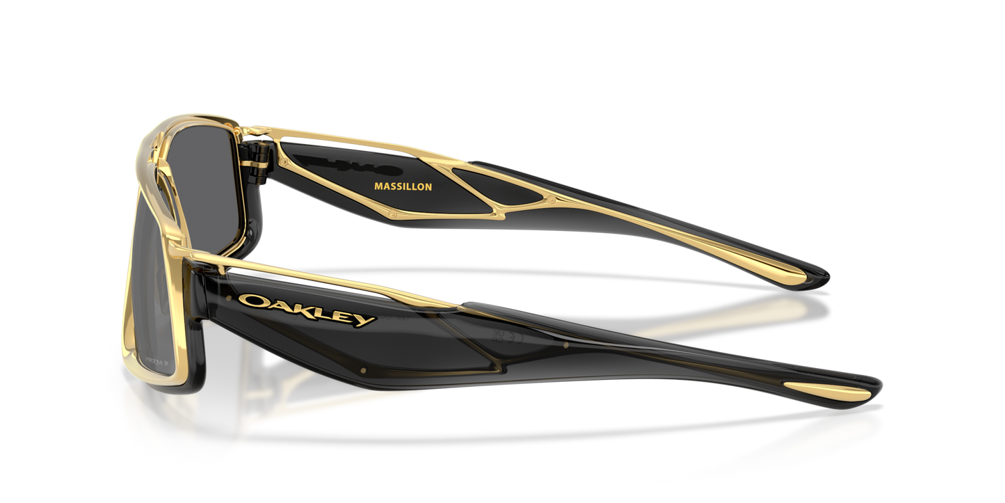 Oakley Sunglass Massillon prizm black polarized Lenses With black ink Frame