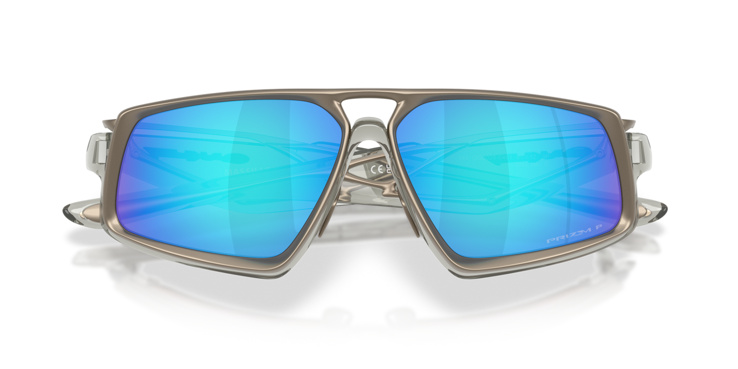 Oakley Sunglass Massillon prizm sapphire polarized Lenses,  grey ink Frame