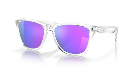 Oakley sunglass Frogskins™ prizm violet Lenses with polished clear Frame