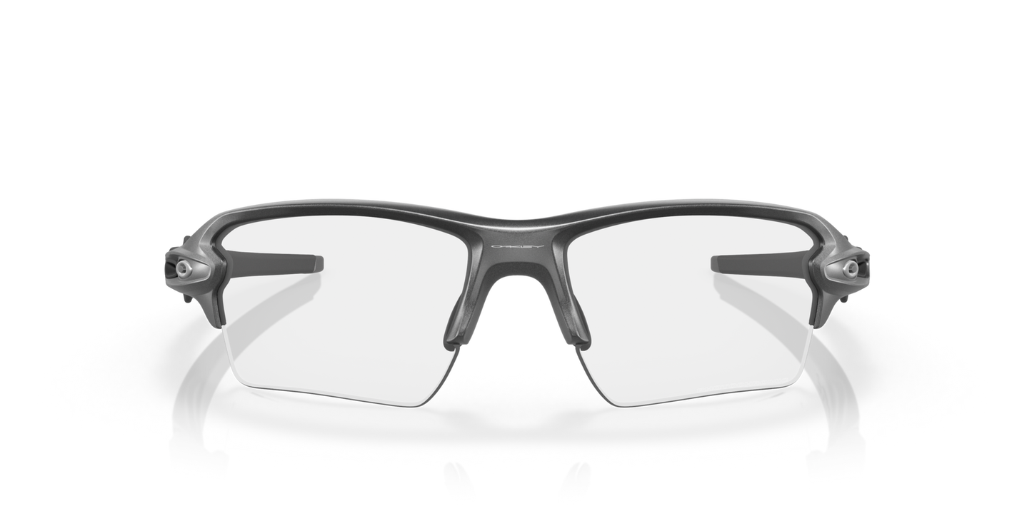 Oakley Flak 2.0 XL Clear To Black Iridium Photochromic Lenses Steel Frame