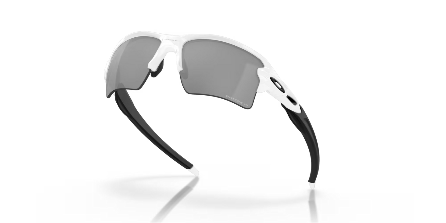 Oakley Flak 2.0 XL prizm black polarized Lenses,  polished white Frame