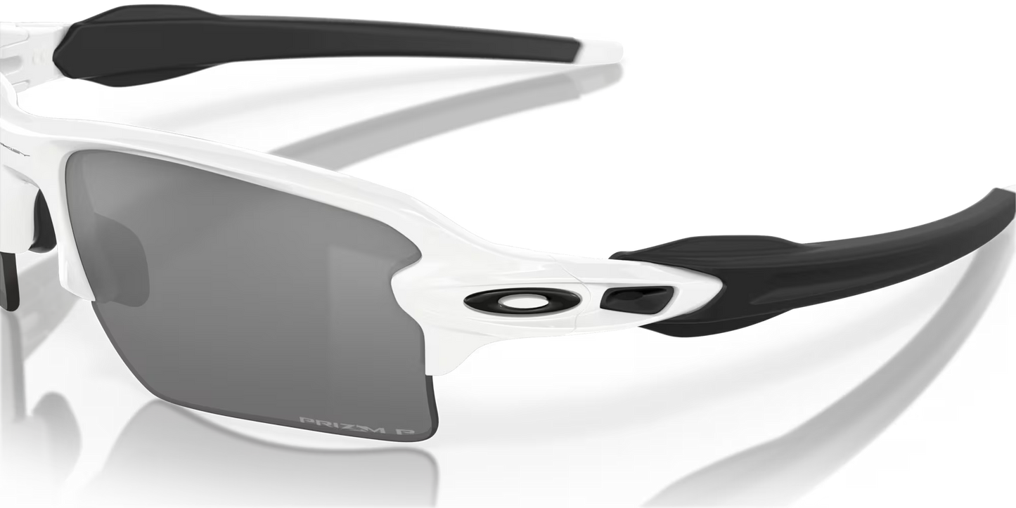 Oakley Flak 2.0 XL prizm black polarized Lenses,  polished white Frame