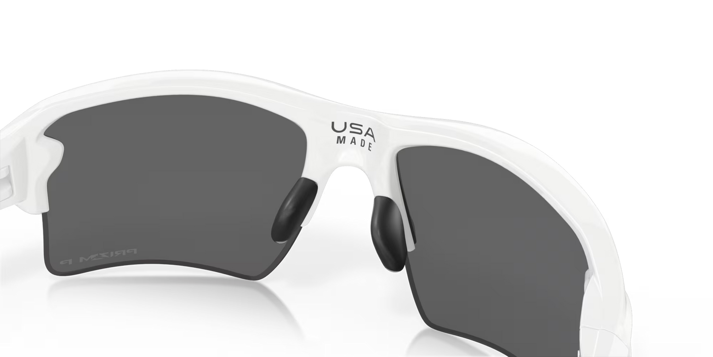 Oakley Flak 2.0 XL prizm black polarized Lenses,  polished white Frame