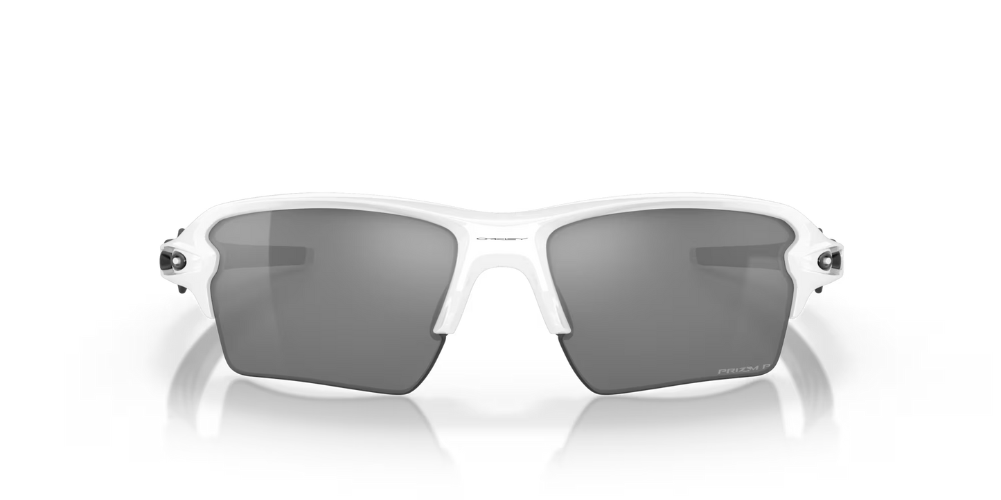 Oakley Flak 2.0 XL prizm black polarized Lenses,  polished white Frame