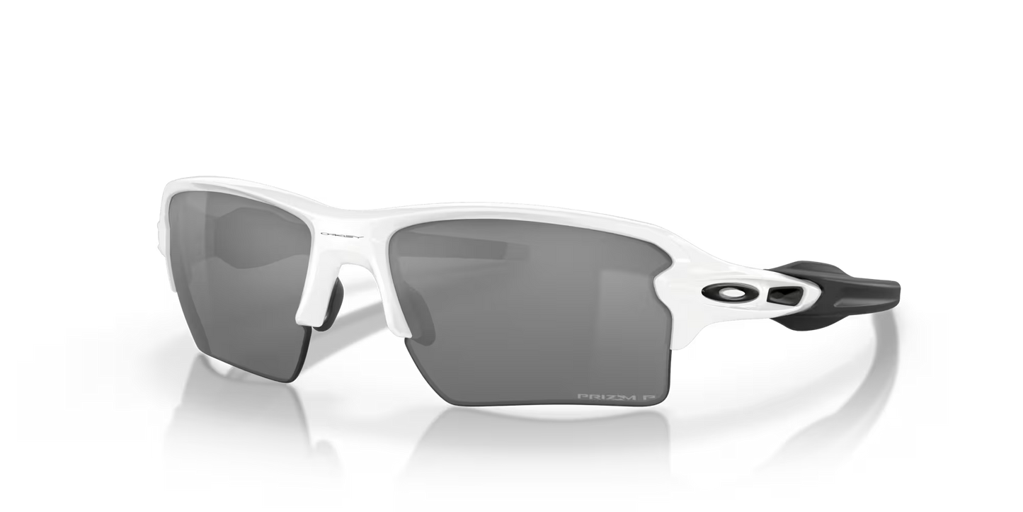 Oakley Flak 2.0 XL prizm black polarized Lenses,  polished white Frame