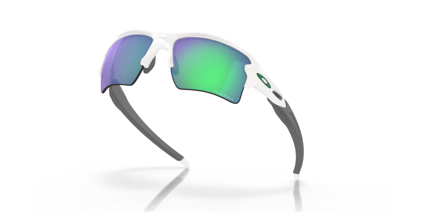 Oakley Flak 2.0 XL Team Colors prizm jade Lenses,  polished white Frame