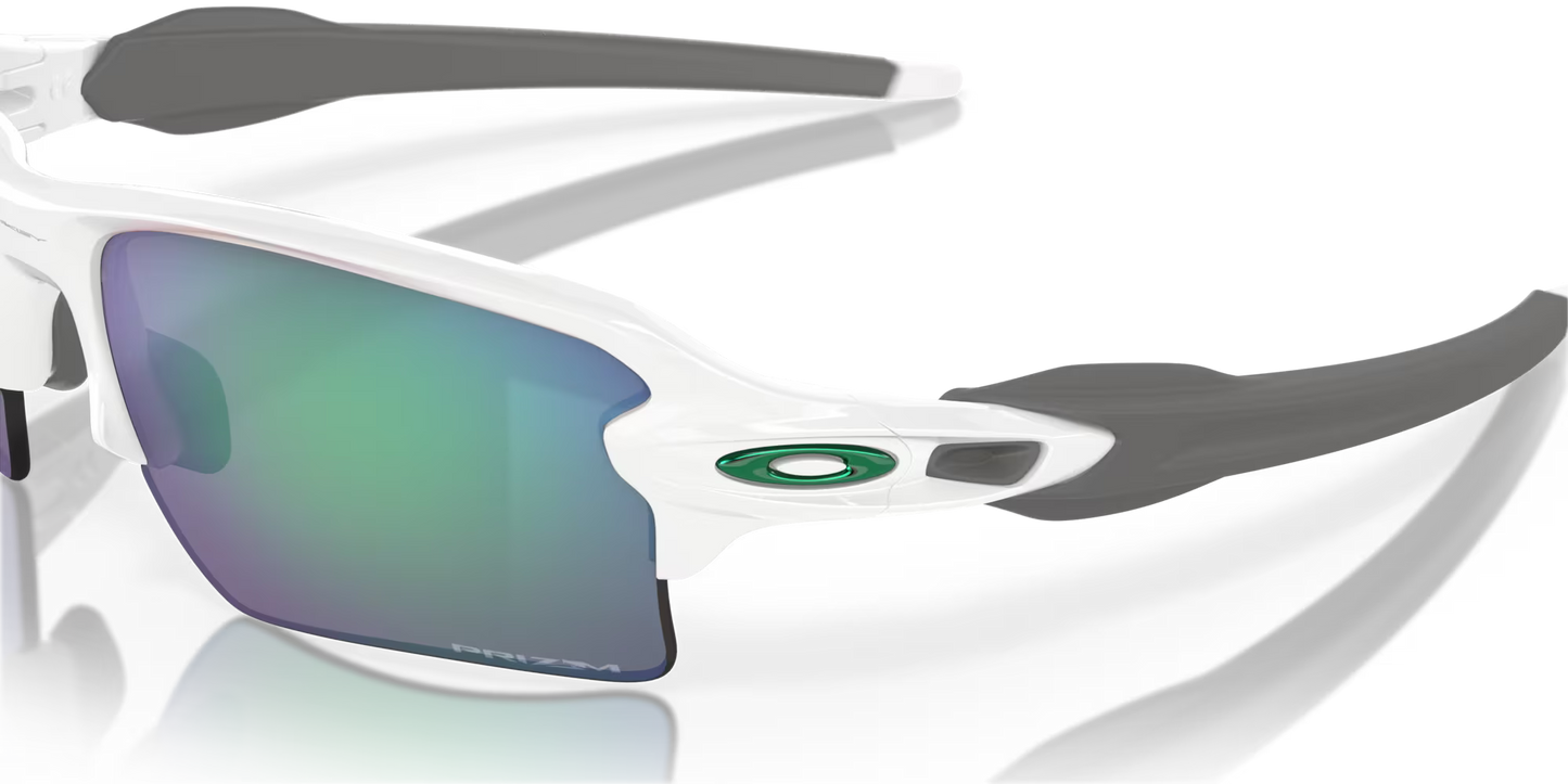 Oakley Flak 2.0 XL Team Colors prizm jade Lenses,  polished white Frame