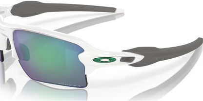 Oakley Flak 2.0 XL Team Colors prizm jade Lenses,  polished white Frame