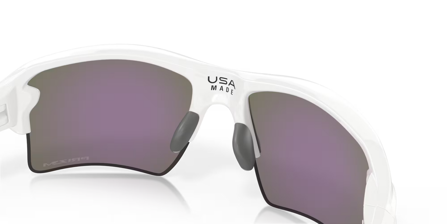 Oakley Flak 2.0 XL Team Colors prizm jade Lenses,  polished white Frame