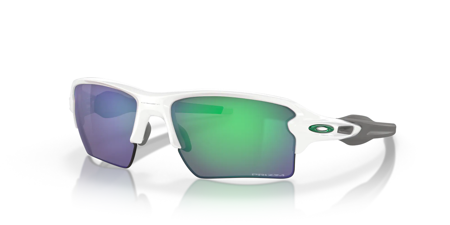 Oakley Flak 2.0 XL Team Colors prizm jade Lenses,  polished white Frame