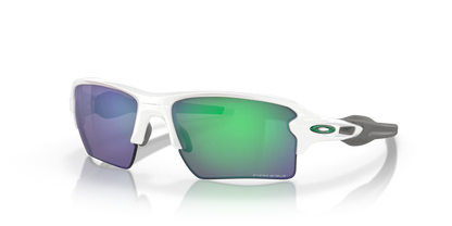 Oakley Flak 2.0 XL Team Colors prizm jade Lenses,  polished white Frame