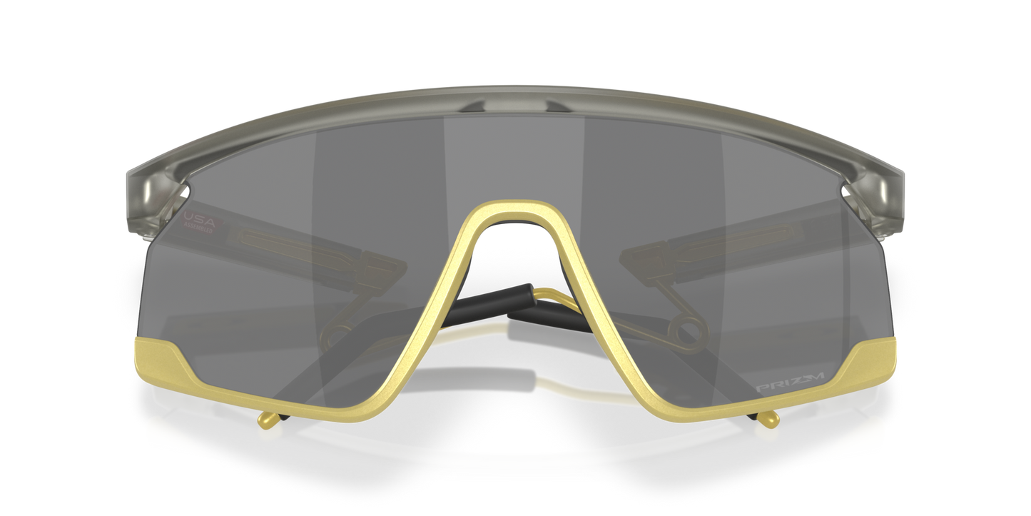 Oakley Sunglass BXTR Metal Alloy Collection prizm black Lenses With matte grey ink/vintage gold Frame