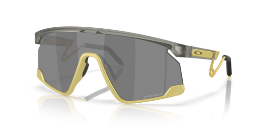 Oakley Sunglass BXTR Metal Alloy Collection prizm black Lenses With matte grey ink/vintage gold Frame