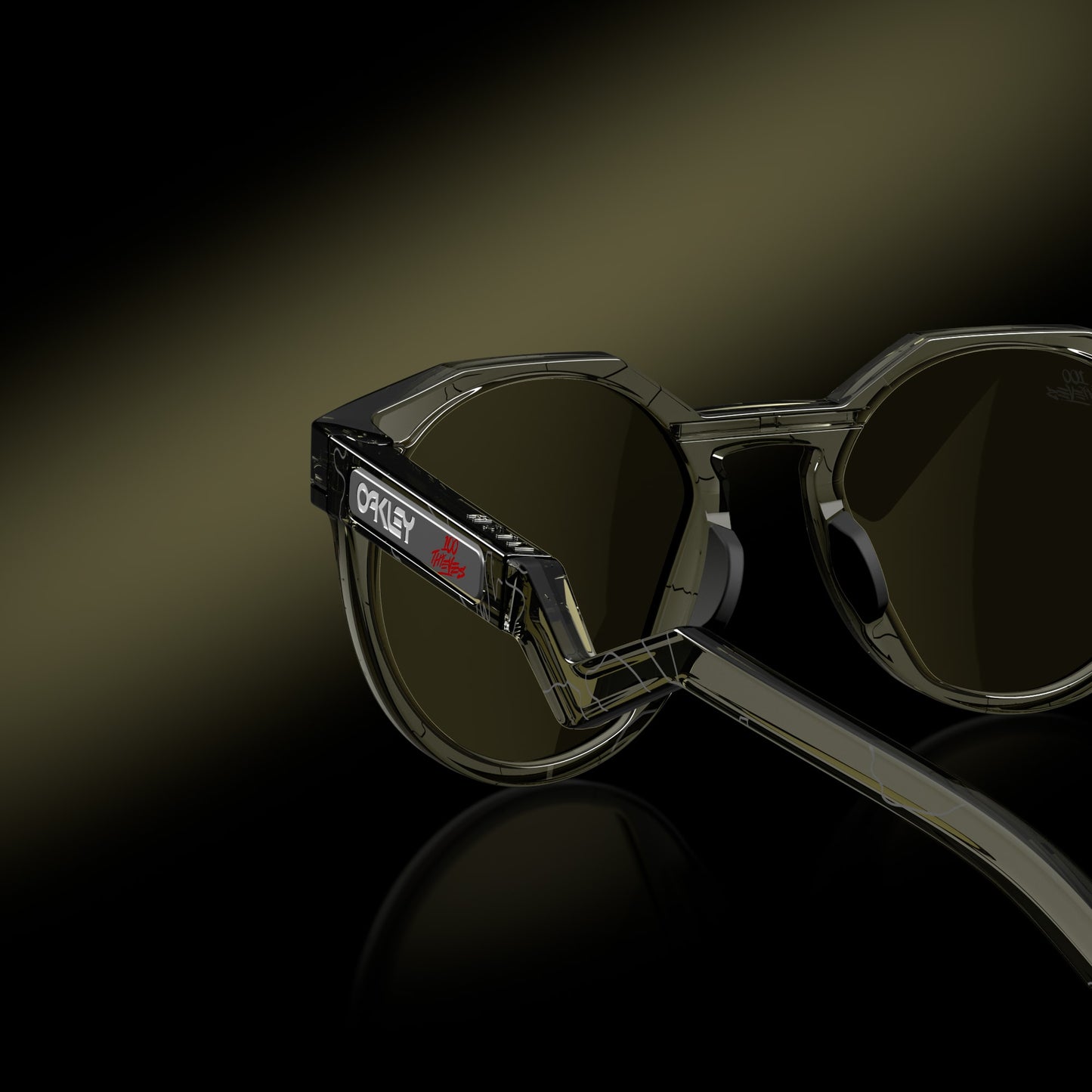 Oakley Sunglass HSTN 100 Thieves Collection prizm gaming™ 2.0 Lenses,  100t grey smoke Frame